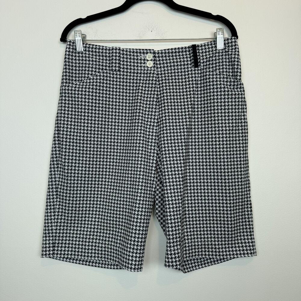 Womens Nike Golf bermuda shorts houndstooth sz 8 Medium activewear athleisure
